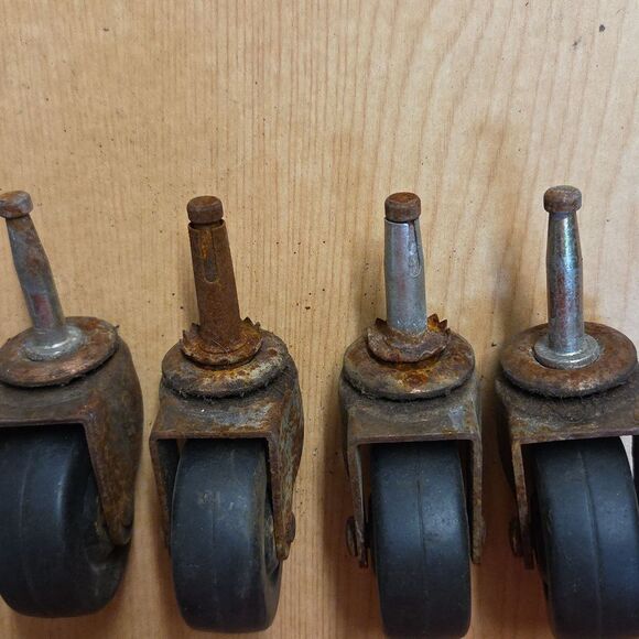 4 pcs.  2" Dia. Swivel Black Rubber Wheel Caster 3/4" USA (1) - Picture 4 of 5